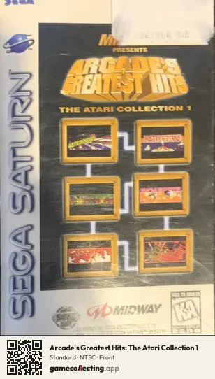 Arcade's Greatest Hits: The Atari Collection 1 Sega Saturn, NTSC box front