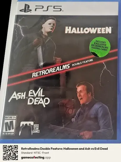 RetroRealms Double Feature: Halloween and Ash vs Evil Dead PlayStation 5, NTSC box front