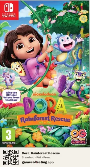 Dora: Rainforest Rescue Nintendo Switch, PAL box front
