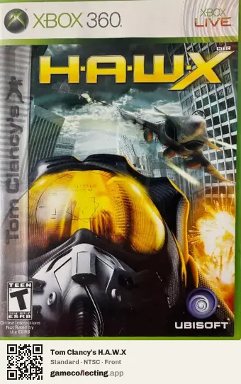 Tom Clancy's H.A.W.X Xbox 360, NTSC box front