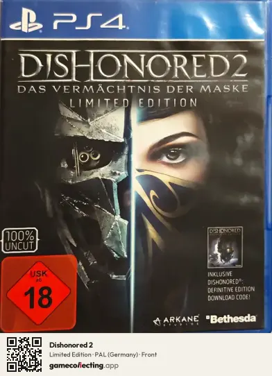 Dishonored 2 PlayStation 4, Germany box front
