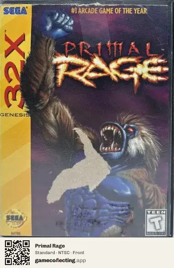 Primal Rage Sega 32X, NTSC box front