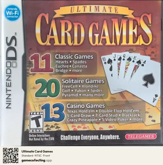 Ultimate Card Games Nintendo DS, NTSC box front