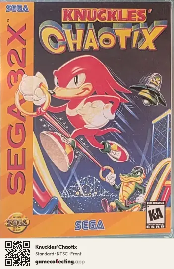 Knuckles' Chaotix Sega 32X, NTSC box front