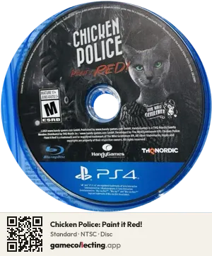 Chicken Police: Paint it Red! PlayStation 4, NTSC disc