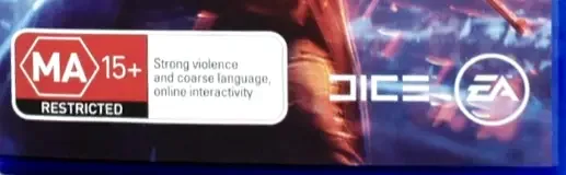 Battlefield V, the Australian classification mark on its front