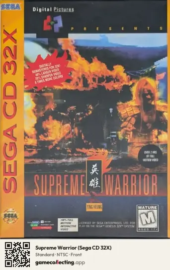 Supreme Warrior (Sega CD 32X) Sega Mega-CD / Sega CD, NTSC box front