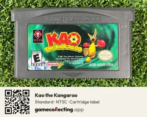Kao the Kangaroo Game Boy Advance, NTSC cartridge label