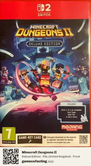 Minecraft Dungeons II Nintendo Switch 2, United Kingdom box front