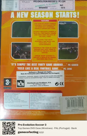 Pro Evolution Soccer 3 Computer, Portugal box back