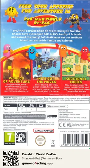 Pac-Man World Re-Pac Nintendo Switch, Germany box back