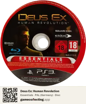 Deus Ex: Human Revolution PlayStation 3, PAL disc