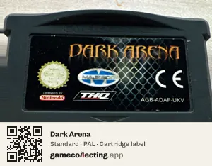 Dark Arena Game Boy Advance, PAL cartridge label