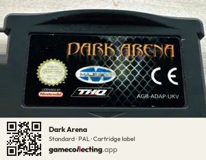 Dark Arena Game Boy Advance, PAL cartridge label