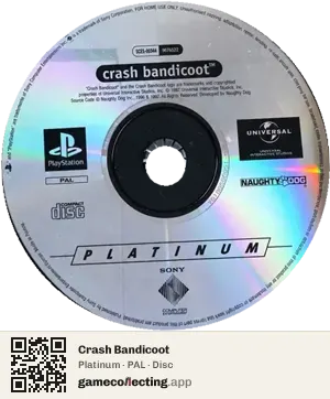 Crash Bandicoot PlayStation, PAL disc