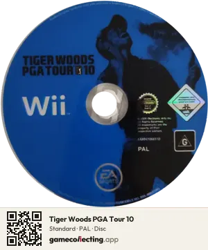 Tiger Woods PGA Tour 10 Nintendo Wii, PAL disc