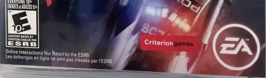 Need for Speed: Hot Pursuit, the ESRB box on its front