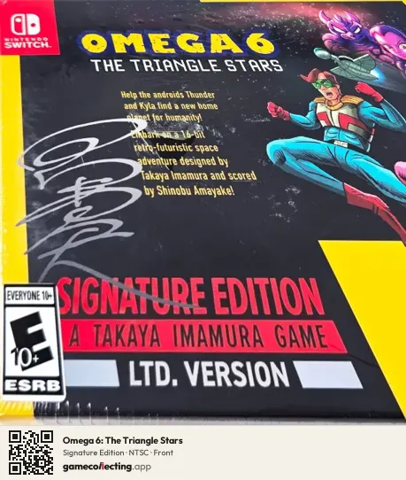 Omega 6: The Triangle Stars Nintendo Switch, NTSC box front