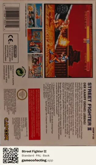 Street Fighter II Super Nintendo Entertainment System, PAL box back