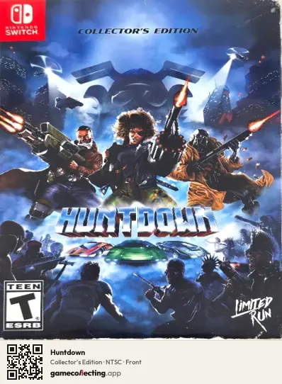 Huntdown Nintendo Switch, NTSC box front