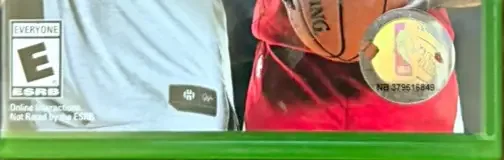 NBA Live 18, the ESRB box on its front