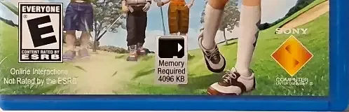 Hot Shots Golf: World Invitational, the ESRB box on its front