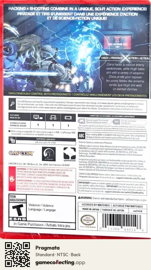 Pragmata Nintendo Switch 2, NTSC box back
