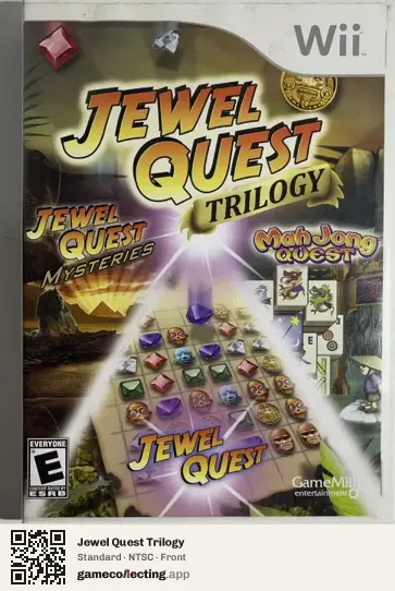 Jewel Quest Trilogy Nintendo Wii, NTSC box front