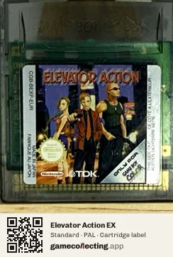 Elevator Action EX Game Boy Color, PAL cartridge label