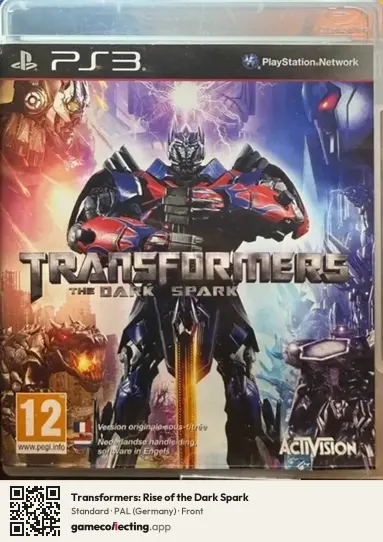 Transformers: Rise of the Dark Spark PlayStation 3, Germany box front