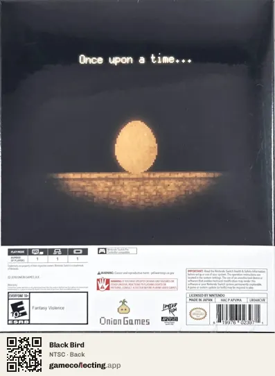 Black Bird Nintendo Switch, NTSC box back