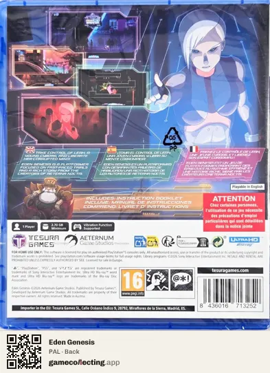 Eden Genesis PlayStation 5, PAL box back