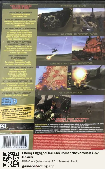 Enemy Engaged: RAH-66 Comanche versus KA-52 Hokum Computer, France box back