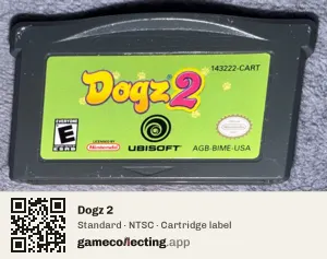 Dogz 2 Game Boy Advance, NTSC cartridge label
