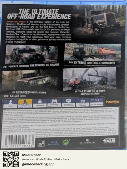 MudRunner PlayStation 4, PAL box back