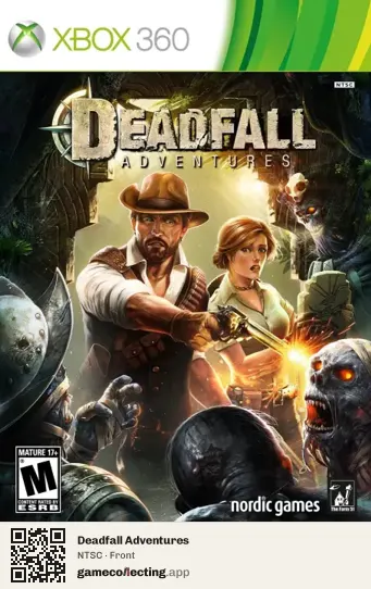 Deadfall Adventures Xbox 360, NTSC box front