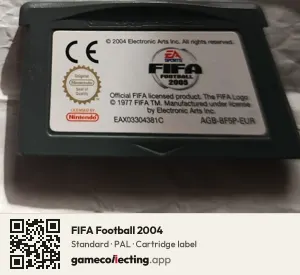 FIFA Football 2004 Game Boy Advance, PAL cartridge label
