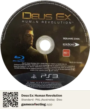 Deus Ex: Human Revolution PlayStation 3, PAL disc