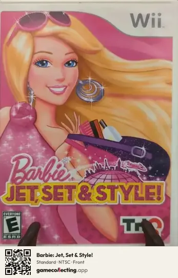 Barbie: Jet, Set & Style! Nintendo Wii, NTSC box front