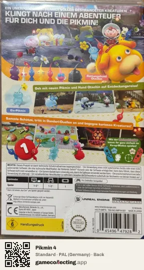 Pikmin 4 Nintendo Switch, Germany box back