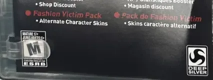 Dead Island: Riptide, the ESRB box on its front