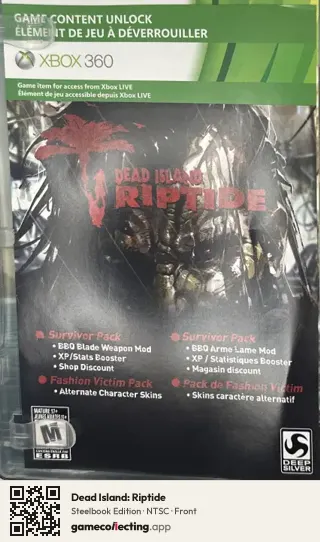 Dead Island: Riptide Xbox 360, NTSC box front
