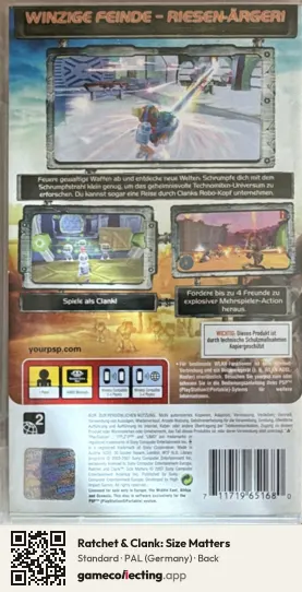 Ratchet & Clank: Size Matters PlayStation Portable, Germany box back