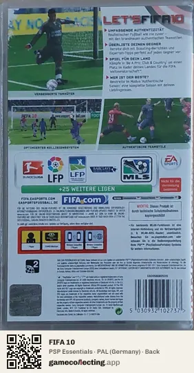 FIFA 10 PlayStation Portable, Germany box back