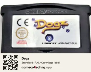 Dogz Game Boy Advance, PAL cartridge label