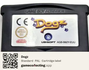 Dogz Game Boy Advance, PAL cartridge label