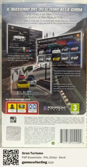 Gran Turismo PlayStation Portable, Italy box back