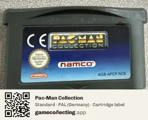 Pac-Man Collection Game Boy Advance, PAL cartridge label