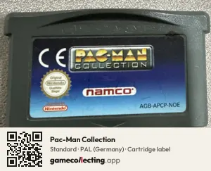 Pac-Man Collection Game Boy Advance, PAL cartridge label