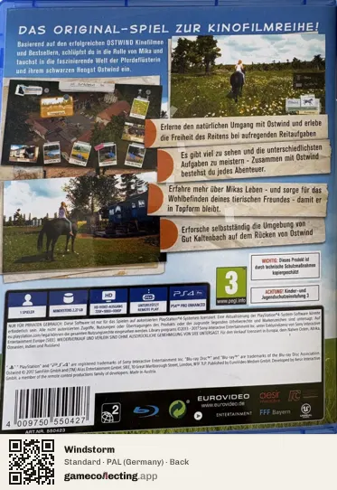 Windstorm PlayStation 4, Germany box back